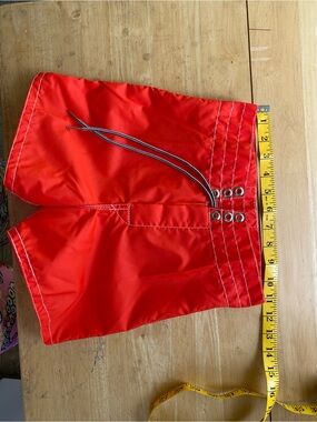 Birdwell Kids Red Swim Hybrids with Striped Drawcord